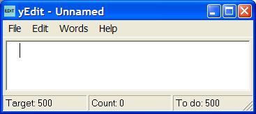 Text editor with countdown word counter
